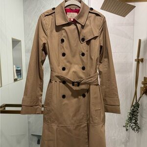 Banana Republic Khaki Double-Breasted Trench Coat